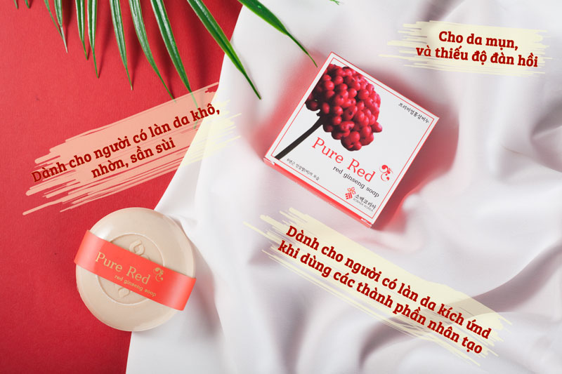 xà bông tắm hồng sâm Pure Red- Thương hiệu làm đẹp mới của Sobeak Korea 